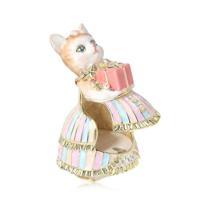 ルル・キャンディ(プレゼント) 商標登録済み 猫 ネコ ジュエリーボックス ピィアース 東京銀座PICALS 東京銀座ピカルス 可愛い ブランド おしゃれ プレゼント オブジェ 置物 動物 誕生日プレゼント プロポーズ ペット 骨壺 メモリアルボックス ペット_14