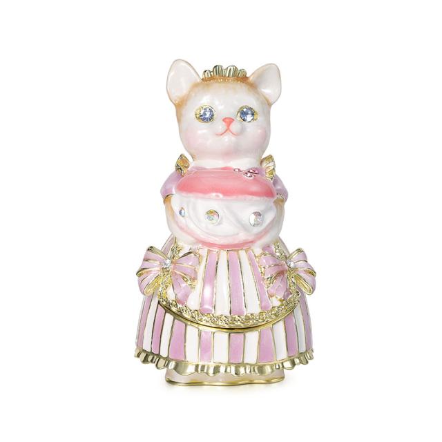 ルル・キャンディ(マカロン) 商標登録済み 猫 ネコ ジュエリーボックス ピィアース 東京銀座PICALS 東京銀座ピカルス 可愛い ブランド おしゃれ プレゼント オブジェ 置物 動物 誕生日プレゼント プロポーズ ペット 骨壺 メモリアルボックス ペット_11