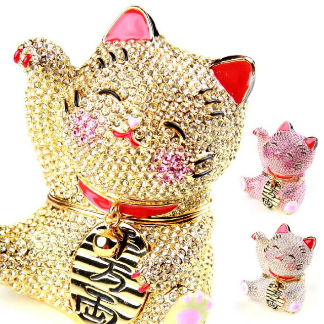 煌めき招き猫 まねき猫 金運 ジュエリーボックス ピィアース 東京銀座PICALS 東京銀座ピカルス 可愛い ブランド おしゃれ プレゼント オブジェ 置物 動物 誕生日プレゼント プロポーズ ペット 骨壺 メモリアルボックス ペット