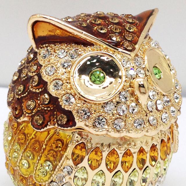 リーフクリスタルオウル ジュエリーボックス フクロウ ふくろう 梟