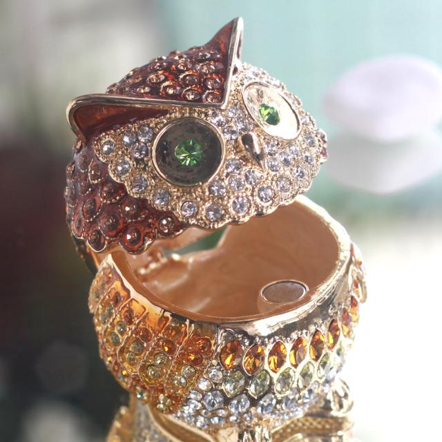 リーフクリスタルオウル ジュエリーボックス フクロウ ふくろう 梟