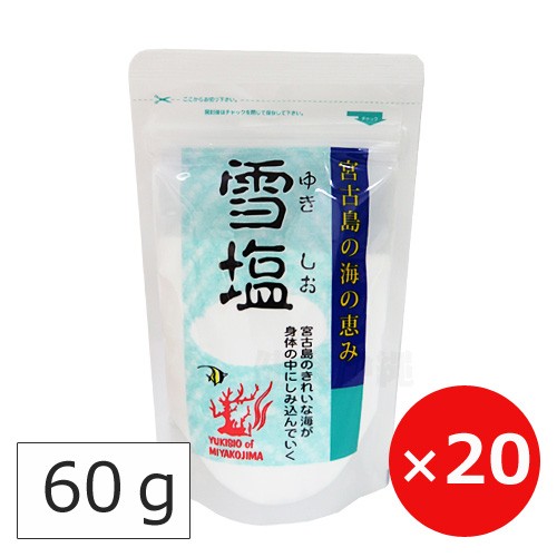 雪塩 沖縄の塩 60g×20個 パラダイスプラン 送料無料 天然塩 沖縄のお土産 海塩