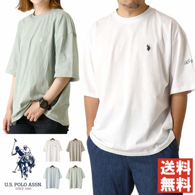 U.S.POLO ASSN. ブランド ロゴ刺繍 半袖 Tシャツ メンズ ビッグt ユニ ...