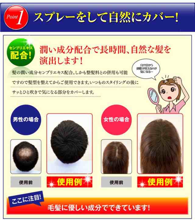 ヘアスプレー 増毛スプレー ボリュームアップ 白髪カバー 白髪かくし 薄毛カバー ヘアフォロー 薄毛対策 頭皮 メンズ レディース ブラッの通販はau Pay マーケット アイメディアwebshop