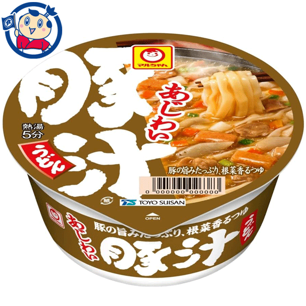 送料無料 カップ麺 東洋水産 マルちゃん あじわい豚汁うどん 109g×12個