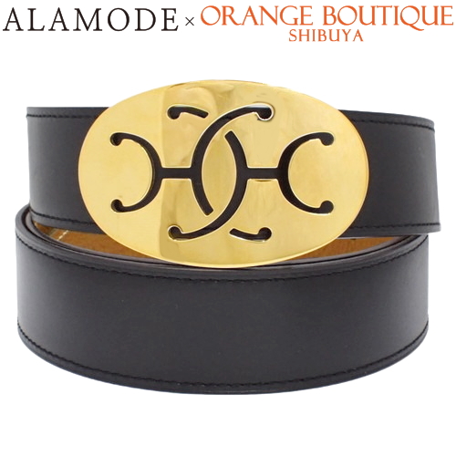 HERMES(エルメス) ダブルH ベルト ブラック黒 ブラウン茶 レザー ゴールド金具 T刻印 ベルト ダブルエイチ アパレル ファッション小物 メンズ 40601120103【アラモード】の通販は