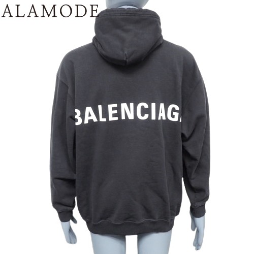 BALENCIAGA(バレンシアガ) ロゴ フーディーパーカー トップス アパレル ファッション XS コットン ブラック黒 556143 メンズ 40802105116