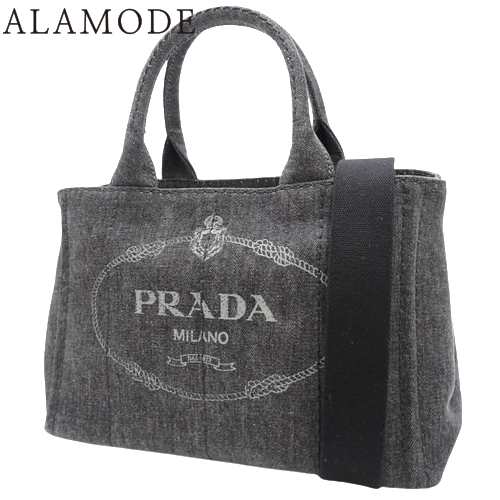 PRADA(プラダ) CANAPA カナパ ハンドバッグ 2WAY ショルダー 肩掛け 斜め掛け トート キャンバス NERO ネロ ブラック黒 ゴールド金具 1BG