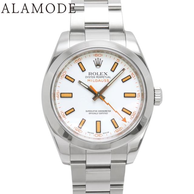 【保証書付】ロレックス 116400 ミルガウス ステンレススチール SS V番(2009年) 自動巻き 腕時計 2008年12月購入 ホワイト シルバー メンズ 41100057704【中古】【アラモード】の通販は 549,560円