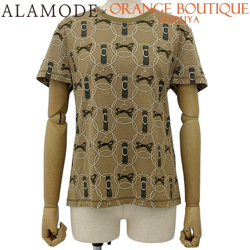 HERMES(エルメス) Promenade du Matin 朝の散歩 Tシャツ ブラウン茶 コットン トップス アパレル ファッション 衣類 半袖 レディース 40802116926【中古】【アラモード】の通販は 37,180円