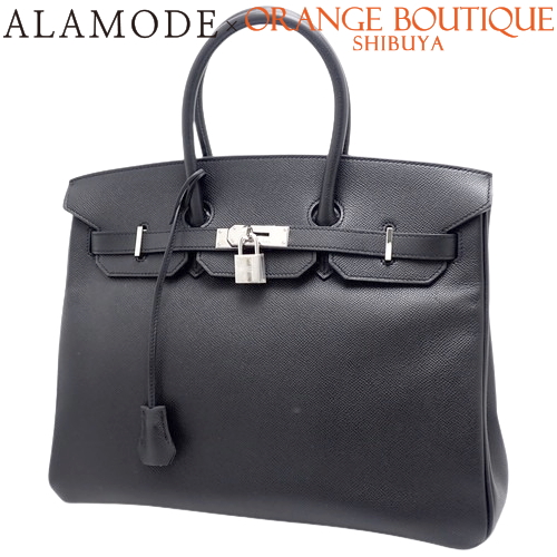 HERMES(エルメス) バーキン 35 ブラック黒 ヴォーエプソン パラジウム金具 シルバー金具 □M刻印 ハンドバッグ トートバッグ レディース 40802125027【アラモード】の通販は 791,560円