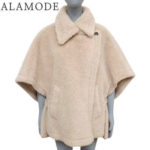 MAX MARA(マックスマーラ) テディベア ケープ コート アウター アルパカ ウール シルク ベージュ 473610136 レディース 40802123316【中古】【アラモード】