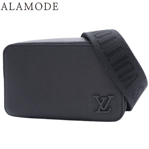 LOUIS VUITTON(ルイ・ヴィトン) アルファ・ウェアラブル ウォレット ショルダーバッグ 肩掛け 斜め掛け 財布 グレインカーフレザー ブラック黒 ブラック金具 M59161 メンズ 40802135975【中古】【アラモード】