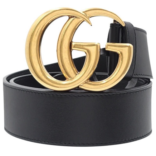 GUCCI ブラック ベルト 75/30 ゴールドバックル GUCCI 黒レザー ベルト 75-30 ゴールドバックル 【公式通販】
