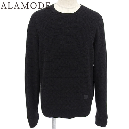 LOUIS VUITTON(ルイ・ヴィトン) ダミエ ニット トップス アパレル ファッション セーター L コットン ウール ブラック黒 メンズ 40802140105【中古】【アラモード】