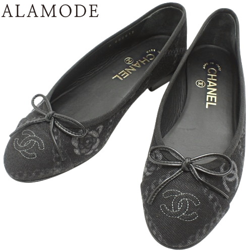 パンプス バレエシューズ 黒　シャネル　37 Chanel シャネル バレエシューズ パンプス CHANEL バレエシューズ 37 CHANEL