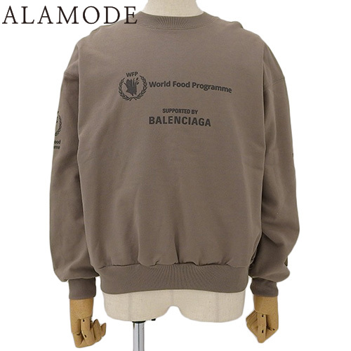 BALENCIAGA(バレンシアガ) WFP クルーネック スウェット トップス アパレル ファッション トレーナー 2022年 XS コットン ブラウン茶 697869 TMVL1 メンズ 40802139582【中古】【アラモード】