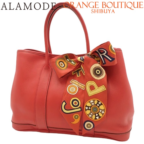 HERMES(エルメス) ガーデンツイリーTPM ヴァーミリオン レッド赤 ヴォースイフト パラジウム金具 シルバー金具 □J刻印 ハンドバッグ トートバッグ ロゴ アルファベット レディース 40802141031【中古】【アラモード】