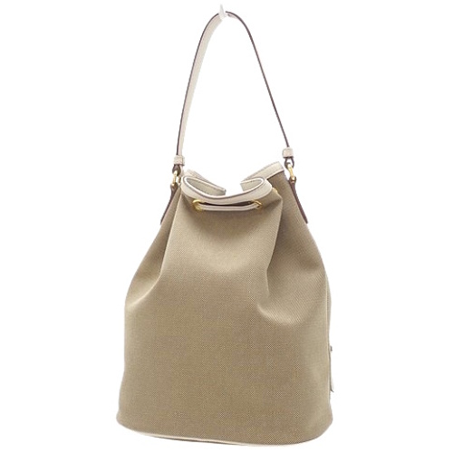 PRADA(プラダ) ロゴ ジャガード 2WAYバッグ ハンドバッグ 巾着型