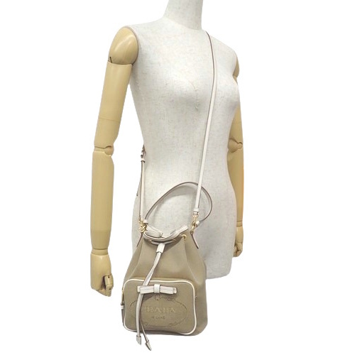 プラダ ロゴジャガード ハンドバッグ ショルダーバッグ 2WAY