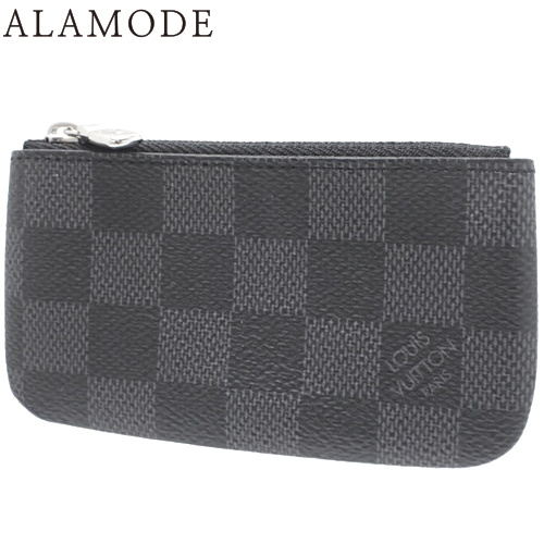 LOUIS VUITTON(ルイ・ヴィトン) ダミエ・グラフィット カードキーケース ポシェット・クレ 小銭入れ・ケース 小物入れ ミニ財布 ポーチ キーリング付き ダミエグラフィットキャンバス ブラック黒 グレー シルバー金具 N60155 メンズ 40802146046【中古】【アラモード】