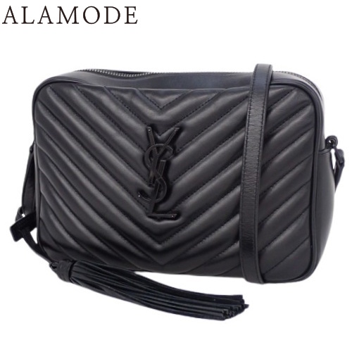 SAINT LAURENT PARIS(サンローランパリ) モノグラム サンローラン ルー カメラバッグ ショルダーバッグ YSL ロゴ 肩掛け 斜め掛け Vステッチ キルティング レザー ブラック黒 ブラック金具 612544 レディース 40802148232【中古】【アラモード】