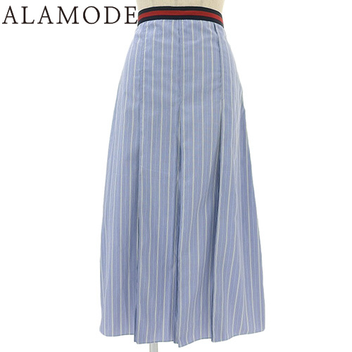 GUCCI(グッチ) ストライプロングスカート ボトムス アパレル ファッション 衣類 40 コットン ライトブルー水色 ホワイト白 695326 ZAG3T レディース 40803002647【中古】【アラモード】