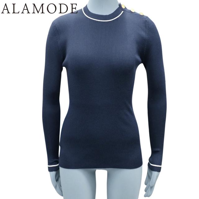 PRADA(プラダ) クルーネックセーター トップス 2023年 アパレル ファッション 衣類 ニット 36 シルク ポリエステル ネイビー紺 レディース 40802148480【中古】【アラモード】