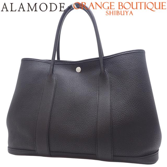 HERMES(エルメス) ガーデンパーティPM ブラック黒 ネゴンダ パラジウム金具 シルバー金具 D刻印 ハンドバッグ トートバッグ ユニセックス 40802151788【中古】【アラモード】