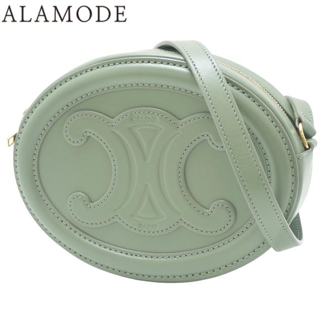 CELINE(セリーヌ) オーバルパース キュイル トリオンフ クロスボディバッグ ショルダーバッグ 肩掛け 斜め掛け ミニバッグ カーフ カーキ ゴールド金具 10I703DPQ レディース 40802150776【中古】【アラモード】