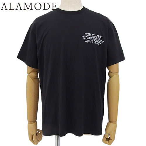 BURBERRY(バーバリー) クルーネック Tシャツ トップス アパレル ファッション 衣類 半袖 S コットン ブラック黒 ホワイト白 8042748 メンズ 40802136062【中古】【アラモード】