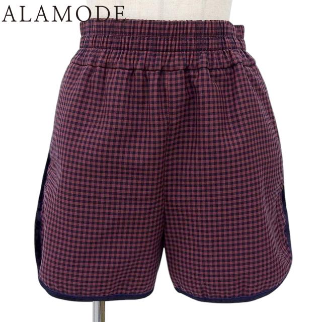 FENDI(フェンディ) ギンガムチェック ハーフパンツ パンツ 2020年 ボトムス アパレル ファッション 36 ウール ネイビー紺 レッド赤 FR6259 レディース 40802149719【中古】【アラモード】