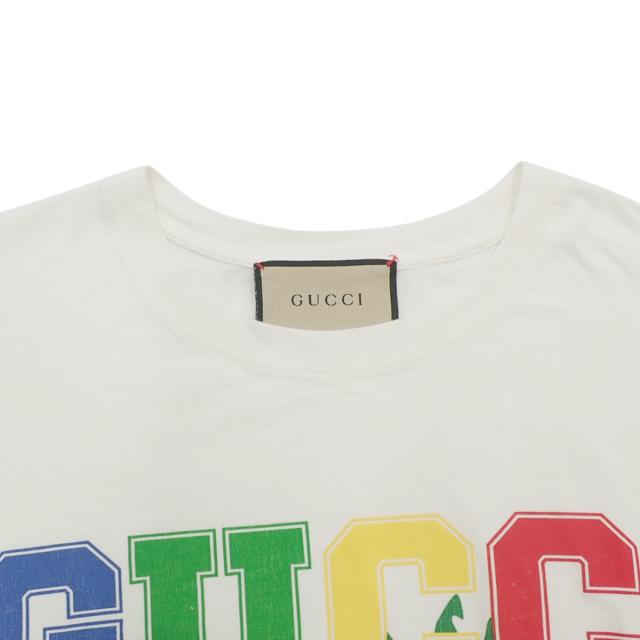 GUCCI(グッチ) ロゴTシャツ Tシャツ アパレル ファッション 衣類 半袖 トップス パームツリー ヤシの木 L コットン ホワイト白 マルチカラー メンズ 40802149754【中古】【アラモード】 GUCCI(グッチ) ロゴTシャツ Tシャツ アパレル ファッション 衣類 半袖