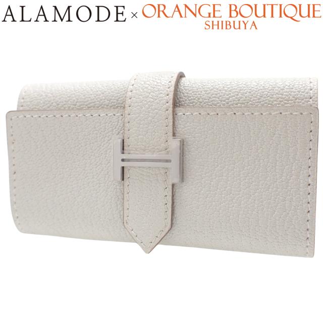 HERMES(エルメス) ベアン キーケース マッシュルーム ホワイト白 シェーブル パラジウム金具 シルバー金具 B刻印 キーケース/キーリング 4連 四連 小物 レディース 40802155167【中古】【アラモード】