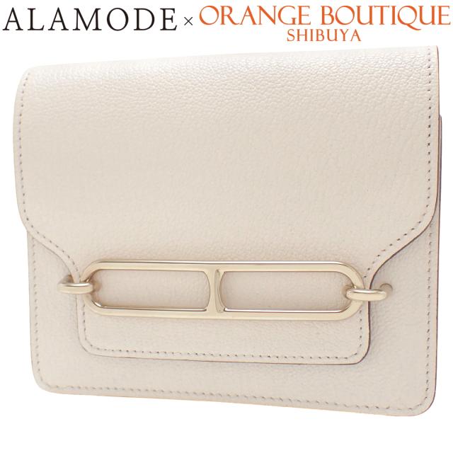 【未使用】HERMES(エルメス) ロウリス ルリ スリム ナタ アイボリー シェブルミゾル ゴールド金具 B刻印 コンパクトウォレット 二つ折り 2つ折り 財布 レディース 40802155179【アラモード】