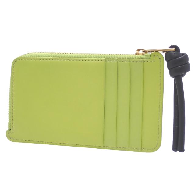 LOEWE(ロエベ) ノット カードホルダー カードケース/パスケース ケース ミニ財布 コンパクトウォレット レザー グリーン緑 ブラック黒 ゴールド金具 レディース 40802149589【中古】【アラモード】 LOEWE(ロエベ) ノット コインカードホルダー カードケース/パスケース