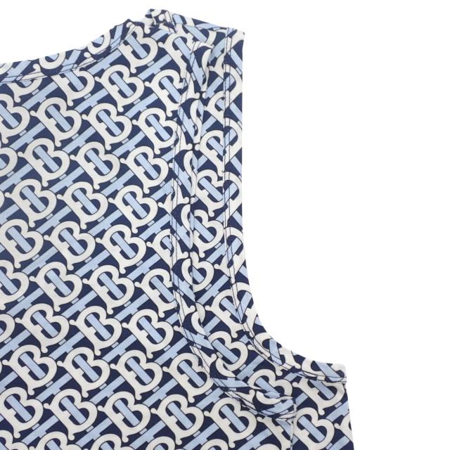 BURBERRY(バーバリー) ロゴ タンクトップ キャミソール TBロゴ 総柄 トップス S コットン ホワイト白 ブルー青 8048902 レディース 40802155222【中古】【アラモード】 BURBERRY(バーバリー) ロゴ タンクトップ キャミソール TBロゴ 総柄