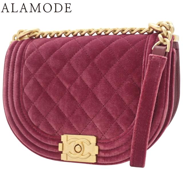 CHANEL(シャネル) ボーイシャネル/マトラッセ スモール チェーンショルダーバッグ ショルダーバッグ 肩掛け 斜め掛け ベロア/ベルベット ピンク ゴールド金具 AS3350 レディース 40802143037【中古】【アラモード】