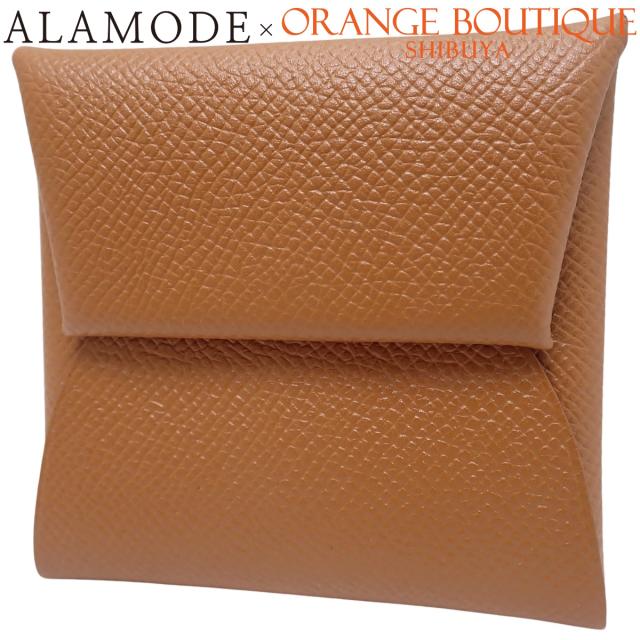 HERMES(エルメス) バスティア ゴールド ブラウン茶 ヴォーエプソン パラジウム金具 シルバー金具 X刻印 ケース パース ミニウォレット コンパクト財布 小物 レディース 40802160033【中古】【アラモード】