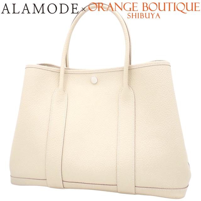 HERMES(エルメス) ガーデンパーティPM クレ ベージュ アイボリー カントリー パラジウム金具 シルバー金具 X刻印 ハンドバッグ トートバッグ レディース 40802159066【中古】【アラモード】