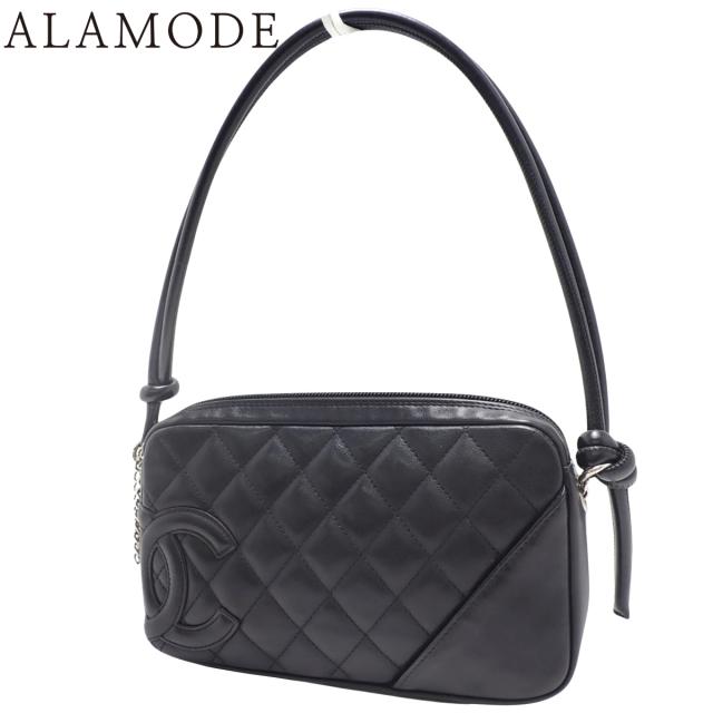 CHANEL(シャネル) カンボンライン ココマーク ハンドバッグ ショルダーバッグ 肩掛け ワンショルダー カーフ ブラック黒 ピンク シルバー金具 A25175 レディース 40802148073【中古】【アラモード】