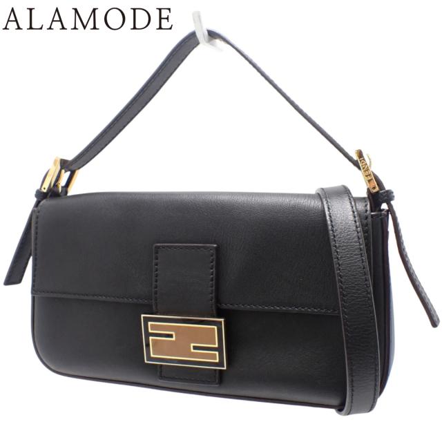 FENDI(フェンディ) マンマバケット ハンドバッグ 2way ショルダー 肩掛け レザー ブラック黒 ゴールド金具 8BR600 レディース 40802157468【中古】【アラモード】