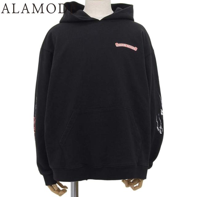 CHROME HEARTS(クロムハーツ) グラフィックプリント パーカー スウェット/パーカー アパレル クロムハーツ×マティボーイ matty boy Stay Fast XXL コットン ブラック黒 レッド赤 ホワイト白 ライトブルー水色 メンズ 40802160230【中古】【アラモード】