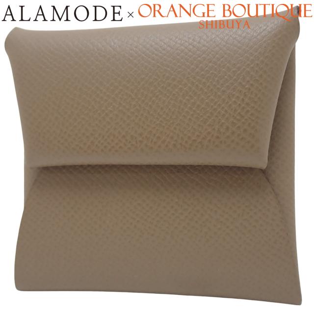 HERMES(エルメス) バスティア エトープ/エトゥープ グレージュ ヴォーエプソン パラジウム金具 シルバー金具 U刻印 ケース パース ミニウォレット 小物 レディース 40802163892【アラモード】