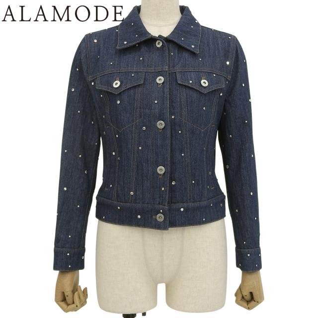 MIUMIU(ミュウミュウ) ビジューデニムジャケット ジャケット 2017年 Gジャン アパレル ファッション ラインストーン 36 コットン ブルー青 レディース 40802161352【中古】【アラモード】