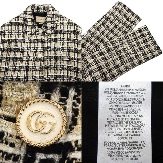GUCCI(グッチ) スクエアG ツイードチェックコート コート アパレル