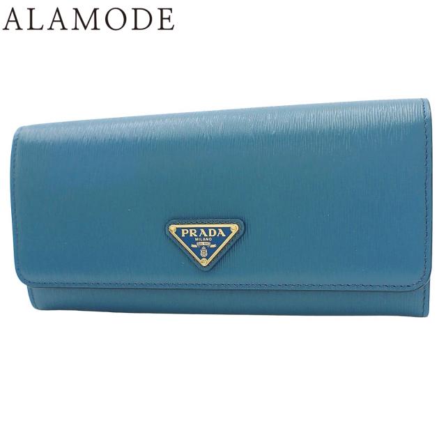 一円 美品 PRADA プラダ 長財布 サフィアーノレザー ロングウォレット 