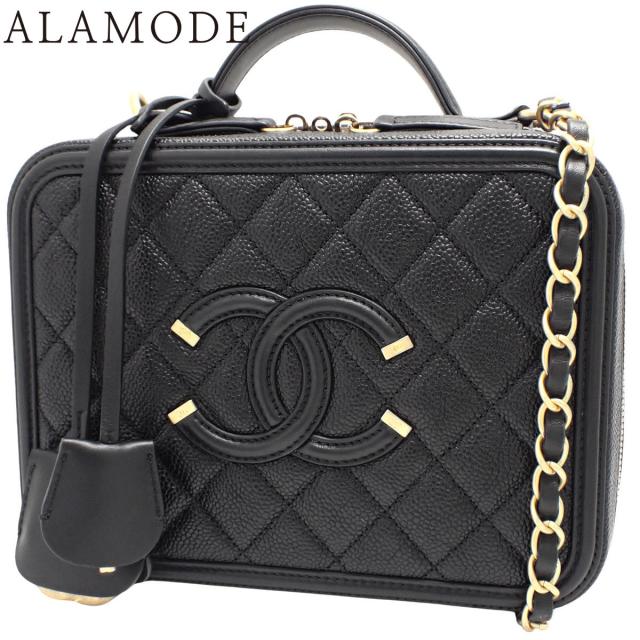CHANEL(シャネル) マトラッセ CCフィリグリー バニティバッグ ショルダーバッグ チェーン 肩掛け ハンド キャビアスキン ブラック黒 ゴールド金具 A93344 レディース 40802168125【中古】【アラモード】