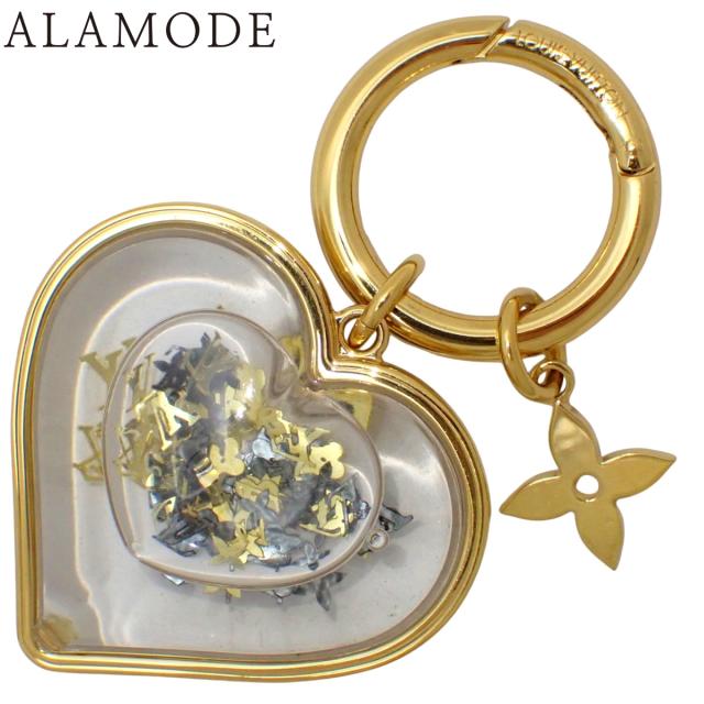 LOUIS VUITTON(ルイ・ヴィトン) ポルト クレ I LV U キーホルダー バッグチャーム キーリング ハート 小物 メタル(GP) ゴールド金 M00559 レディース 40802165215【中古】【アラモード】