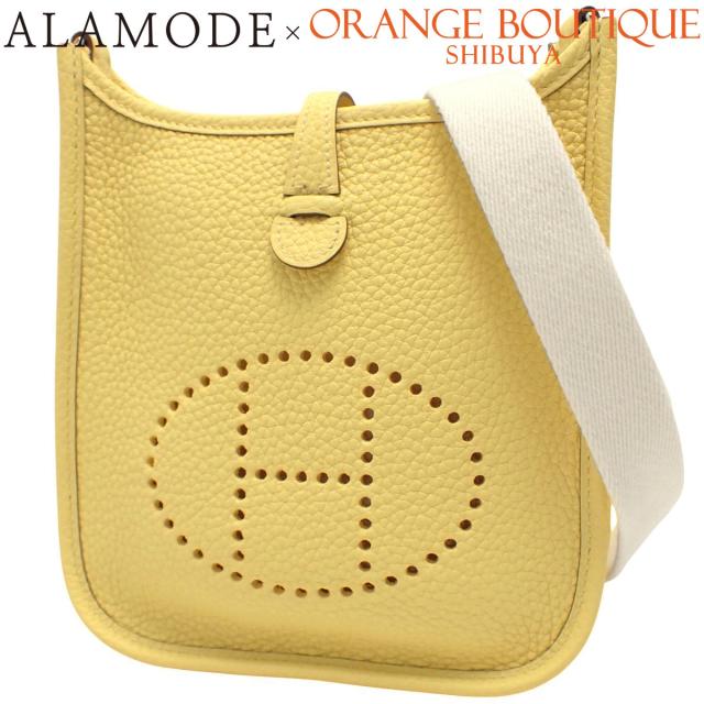 HERMES(エルメス) エブリン アマゾンTPM ジョーヌプッサン/クレ イエロー黄 ホワイト白 トリヨンクレマンス パラジウム金具 シルバー金具 Z刻印 ショルダーバッグ 肩掛け 斜め掛け エヴリン レディース 40802168204【中古】【アラモード】